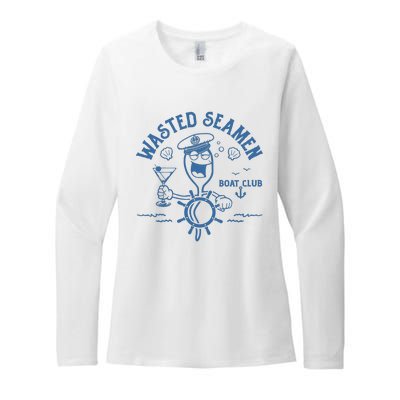 Wasted Seamen Boat Club Womens CVC Long Sleeve Shirt