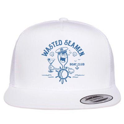 Wasted Seamen Boat Club Flat Bill Trucker Hat