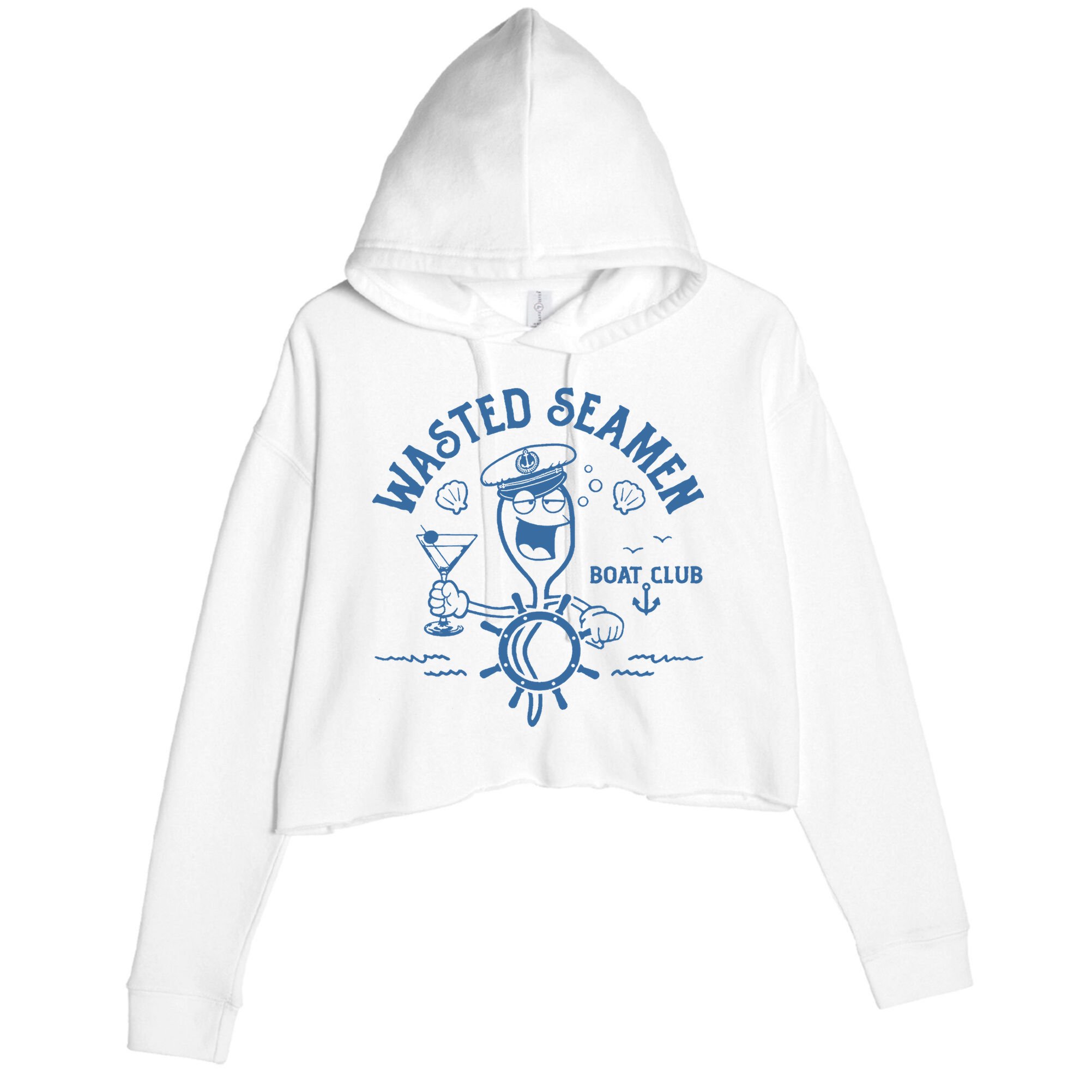 Wasted Seamen Boat Club Crop Fleece Hoodie