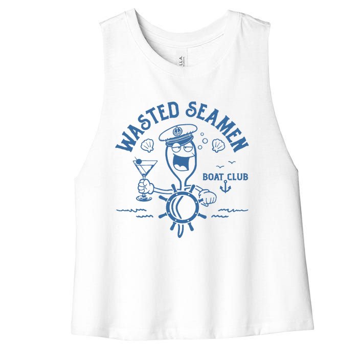 Wasted Seamen Boat Club Women's Racerback Cropped Tank