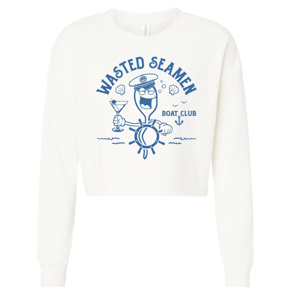 Wasted Seamen Boat Club Cropped Pullover Crew