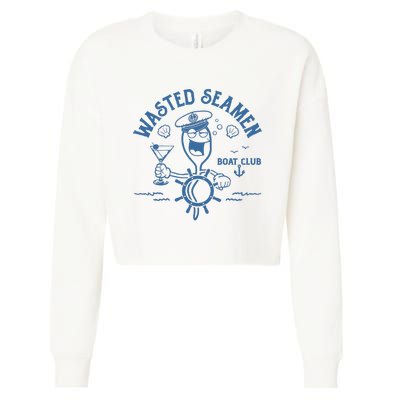 Wasted Seamen Boat Club Cropped Pullover Crew