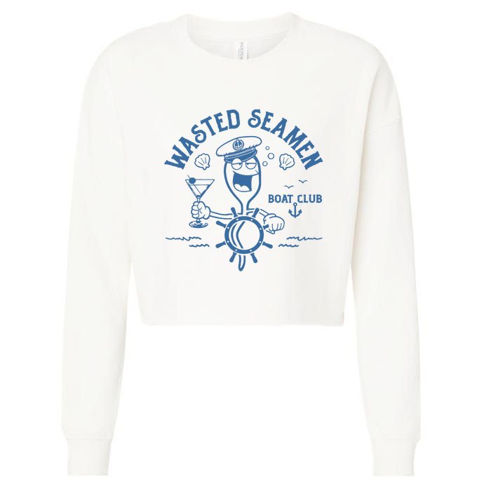 Wasted Seamen Boat Club Cropped Pullover Crew