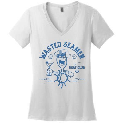 Wasted Seamen Boat Club Women's V-Neck T-Shirt