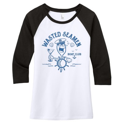 Wasted Seamen Boat Club Women's Tri-Blend 3/4-Sleeve Raglan Shirt