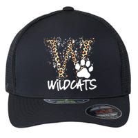 Wildcats Spirit Bold Letter W And Paw Print Flexfit Unipanel Trucker Cap