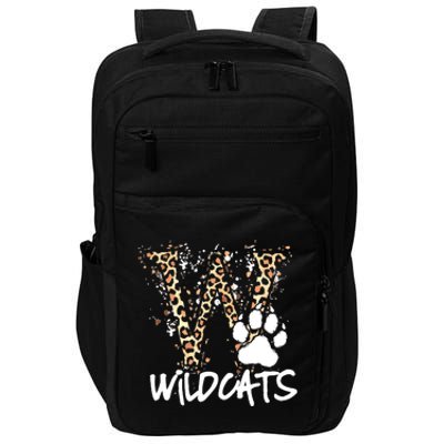 Wildcats Spirit Bold Letter W And Paw Print Impact Tech Backpack