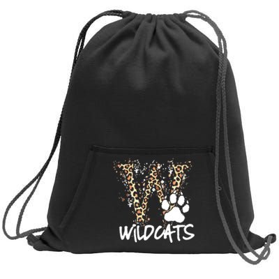 Wildcats Spirit Bold Letter W And Paw Print Sweatshirt Cinch Pack Bag