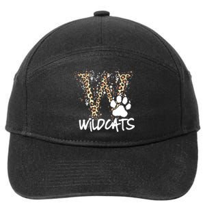 Wildcats Spirit Bold Letter W And Paw Print 7-Panel Snapback Hat