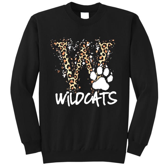 Wildcats Spirit Bold Letter W And Paw Print Tall Sweatshirt