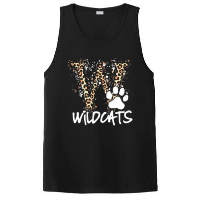 Wildcats Spirit Bold Letter W And Paw Print PosiCharge Competitor Tank