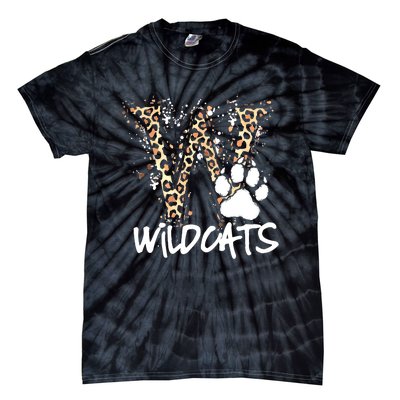 Wildcats Spirit Bold Letter W And Paw Print Tie-Dye T-Shirt