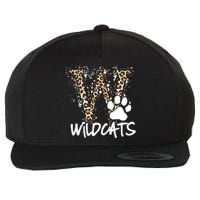 Wildcats Spirit Bold Letter W And Paw Print Wool Snapback Cap