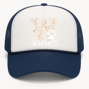 Wildcats Spirit Bold Letter W And Paw Print Trucker Hat