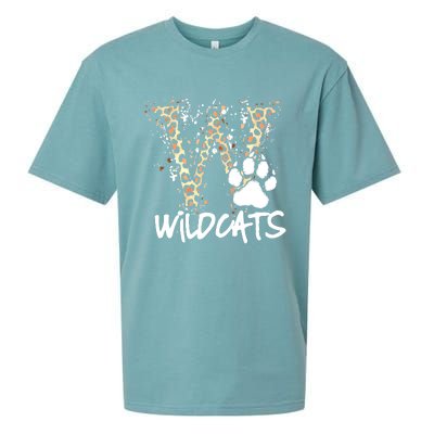 Wildcats Spirit Bold Letter W And Paw Print Sueded Cloud Jersey T-Shirt