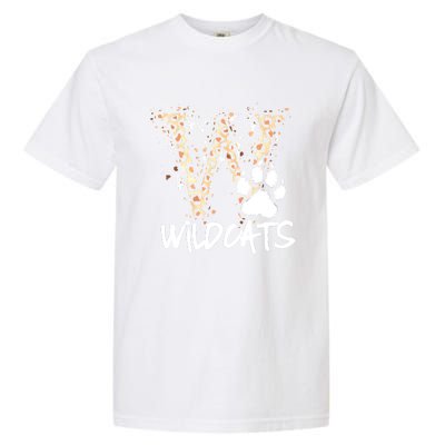 Wildcats Spirit Bold Letter W And Paw Print Garment-Dyed Heavyweight T-Shirt