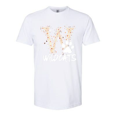 Wildcats Spirit Bold Letter W And Paw Print Softstyle CVC T-Shirt