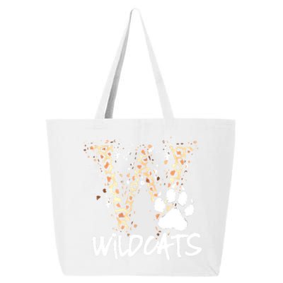 Wildcats Spirit Bold Letter W And Paw Print 25L Jumbo Tote