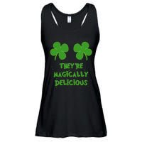 WoFunny Shamrock Boobs Saint St. Patrick's Paddys Day Irish Ladies Essential Flowy Tank