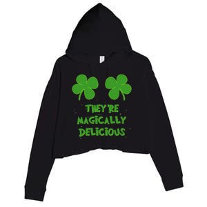 WoFunny Shamrock Boobs Saint St. Patrick's Paddys Day Irish Crop Fleece Hoodie