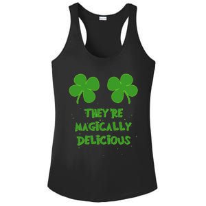 WoFunny Shamrock Boobs Saint St. Patrick's Paddys Day Irish Ladies PosiCharge Competitor Racerback Tank