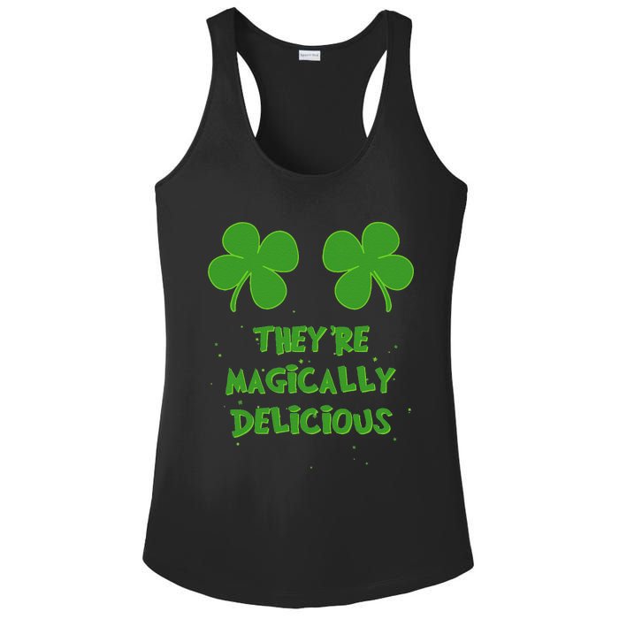 WoFunny Shamrock Boobs Saint St. Patrick's Paddys Day Irish Ladies PosiCharge Competitor Racerback Tank