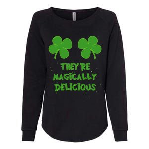 WoFunny Shamrock Boobs Saint St. Patrick's Paddys Day Irish Womens California Wash Sweatshirt