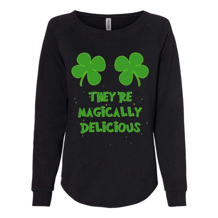 WoFunny Shamrock Boobs Saint St. Patrick's Paddys Day Irish Womens California Wash Sweatshirt