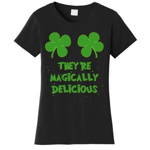 WoFunny Shamrock Boobs Saint St. Patrick's Paddys Day Irish Women's T-Shirt