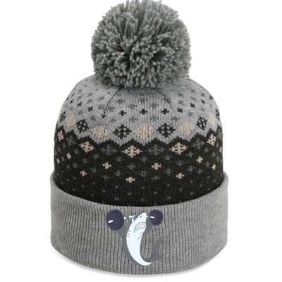 Weightlifing Shark Barbell Funny Workout Gym Weightlifter The Baniff Cuffed Pom Beanie