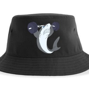 Weightlifing Shark Barbell Funny Workout Gym Weightlifter Sustainable Bucket Hat