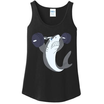 Weightlifing Shark Barbell Funny Workout Gym Weightlifter Ladies Essential Tank