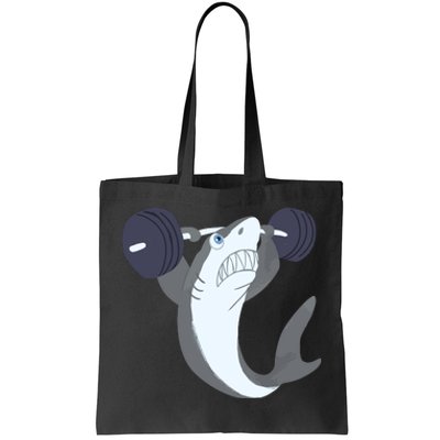 Weightlifing Shark Barbell Funny Workout Gym Weightlifter Tote Bag