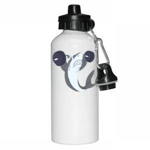 Weightlifing Shark Barbell Funny Workout Gym Weightlifter Aluminum Water Bottle