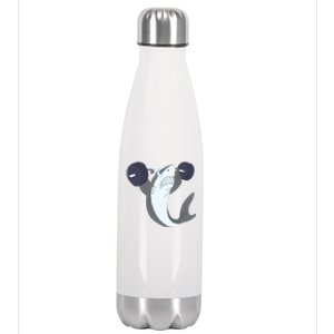 Weightlifing Shark Barbell Funny Workout Gym Weightlifter Stainless Steel Insulated Water Bottle