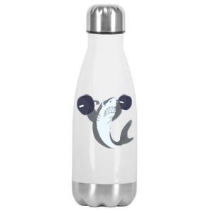 Weightlifing Shark Barbell Funny Workout Gym Weightlifter Stainless Steel Insulated Water Bottle