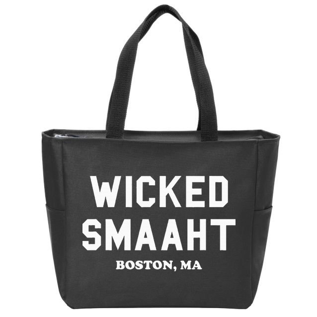 Wicked Smaaht Boston Ma Funny Boston Zip Tote Bag