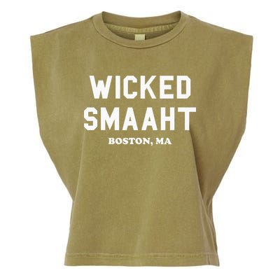 Wicked Smaaht Boston Ma Funny Boston Garment-Dyed Women's Muscle Tee