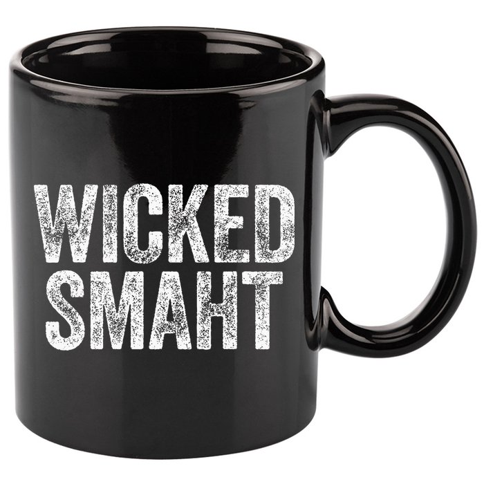 Wicked Smaht Boston Massachusetts 11oz C Handle Ceramic Mug