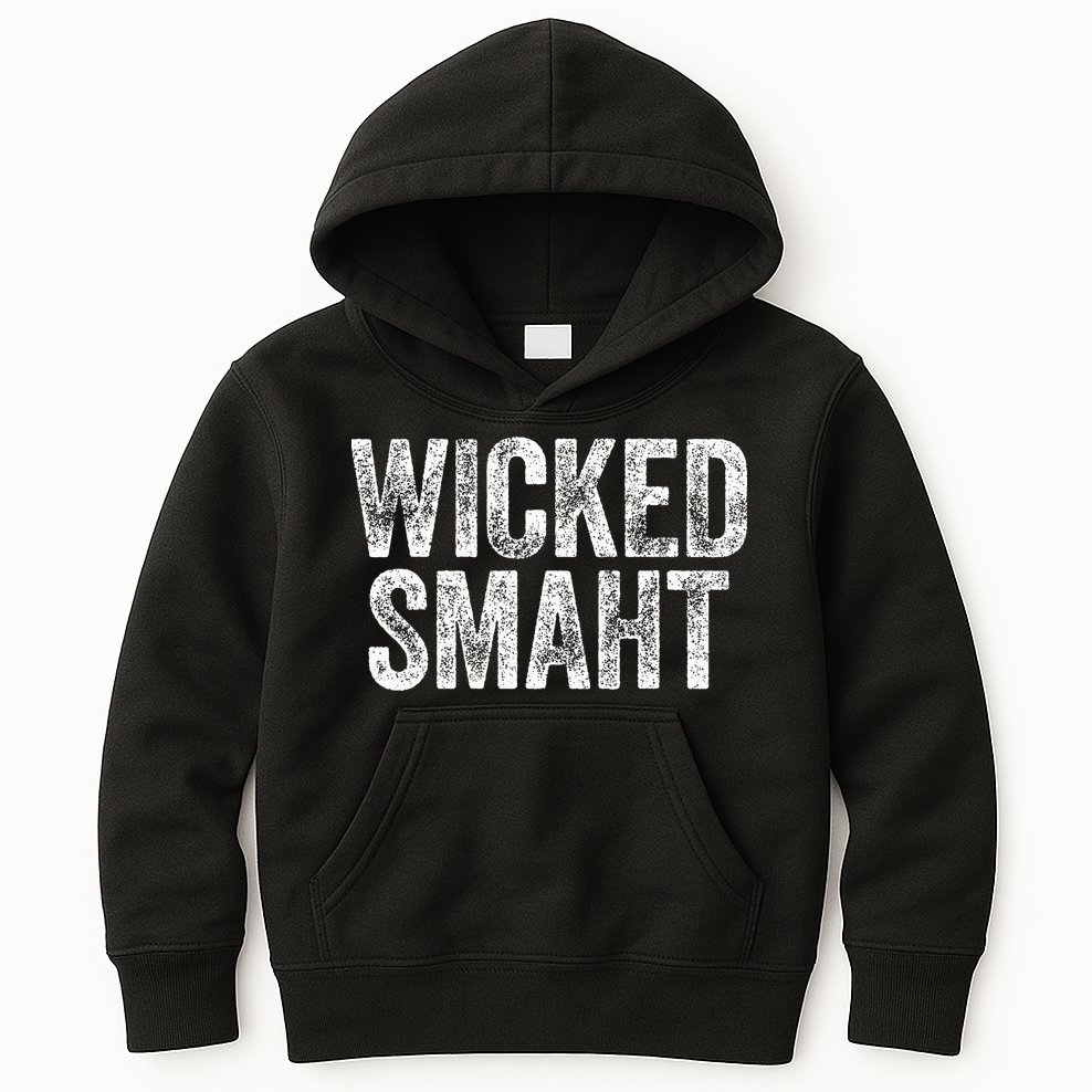 Wicked Smaht Boston Massachusetts Kids Hoodie
