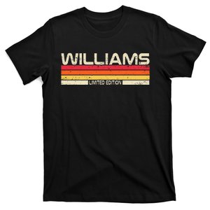 Williams Surname Birthday Family Reunion 80s 90s Sunset T-Shirt