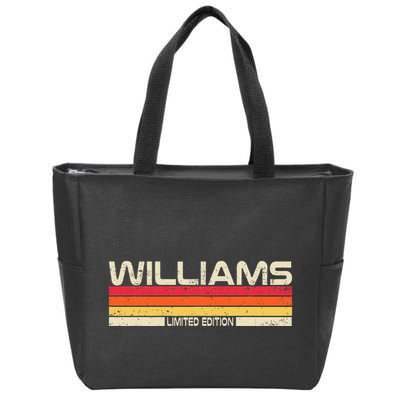 Williams Surname Birthday Family Reunion 80s 90s Sunset Zip Tote Bag