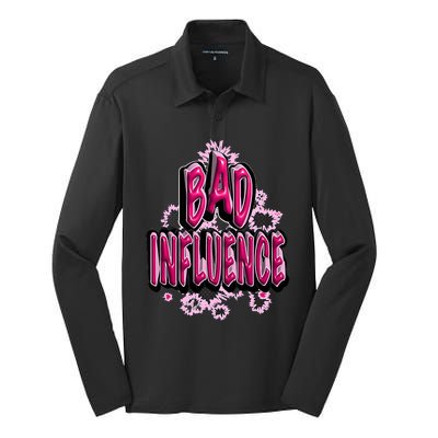 Women Sassy Bad Influence Silk Touch Performance Long Sleeve Polo