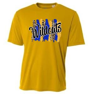 Wildcats Swash Blue Yellow School Spirit Cooling Performance Crew T-Shirt