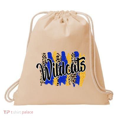 Wildcats Swash Blue Yellow School Spirit Drawstring Bag