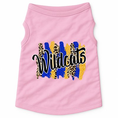 Wildcats Swash Blue Yellow School Spirit Doggie Tank