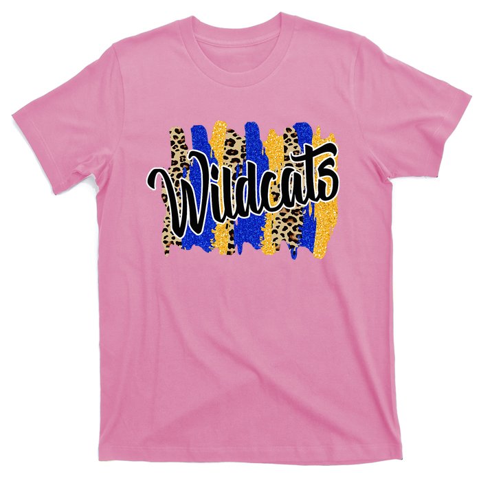 Wildcats Swash Blue Yellow School Spirit T-Shirt