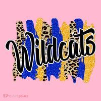 Wildcats Swash Blue Yellow School Spirit Premium T-Shirt