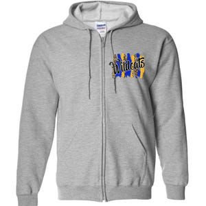 Wildcats Swash Blue Yellow School Spirit Full Zip Hoodie