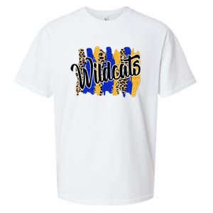 Wildcats Swash Blue Yellow School Spirit Sueded Cloud Jersey T-Shirt